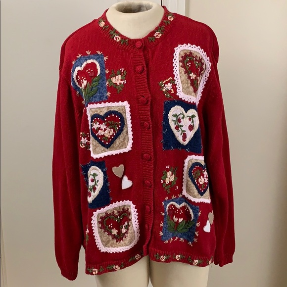 Cardigan Heart Sweater 